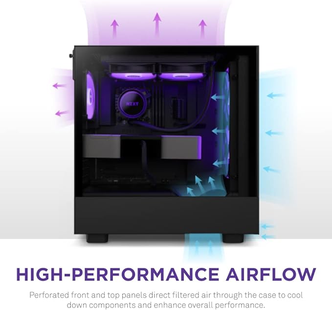 NZXT H5 Flow Edition ATX Mid Tower RGB Case Black NZXT H5 Flow Edition ATX Mid Tower RGB Case Black
